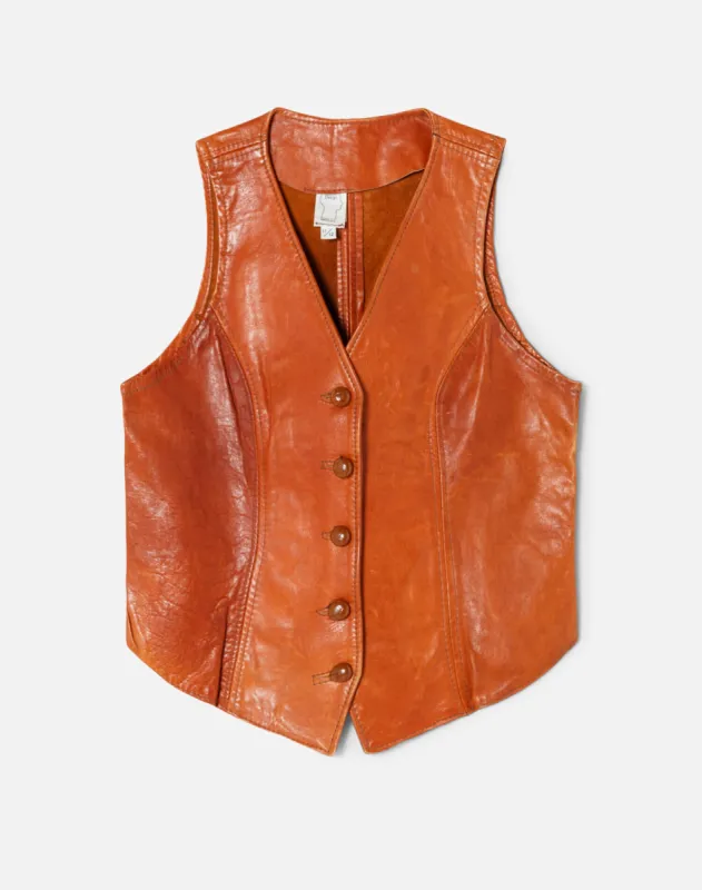 70s Leather Vest - #33 sold by Re/Done
