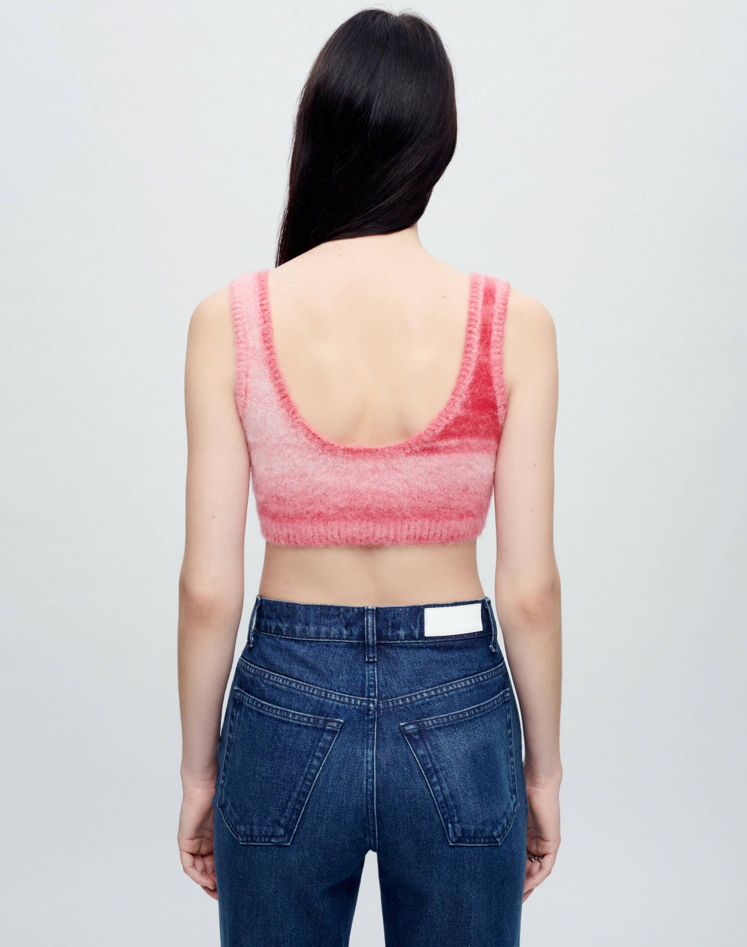 Button Front Bra Top - Red Space Dye sold by Re/Done product image thumbnail 3