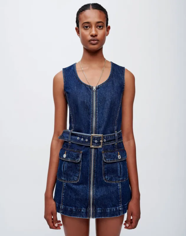 60s Belted Mini Dress - Heritage Rinse made by Re/Done