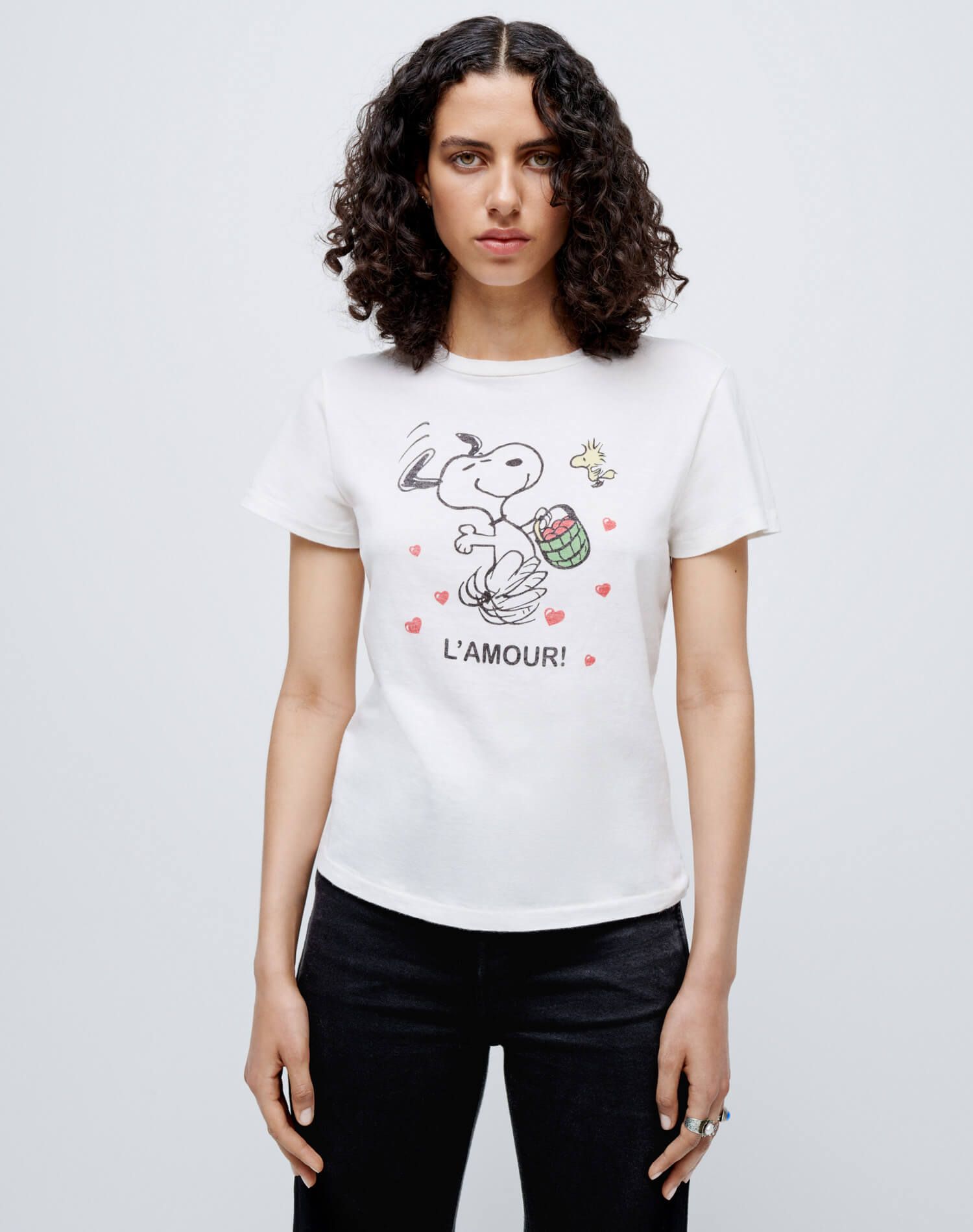 Classic "L'amour Snoopy" Tee - Vintage White sold by Re/Done product image thumbnail 3