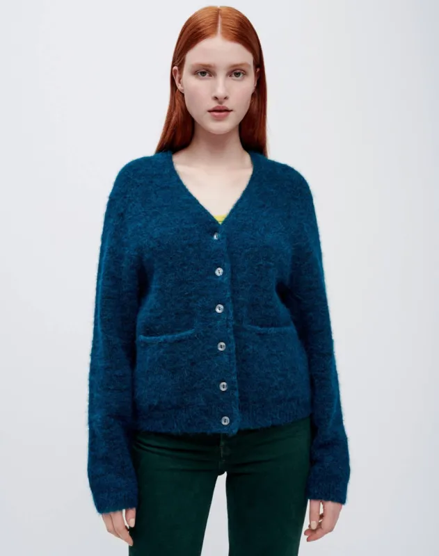 60s V Neck Cardigan - Teal sold by Re/Done