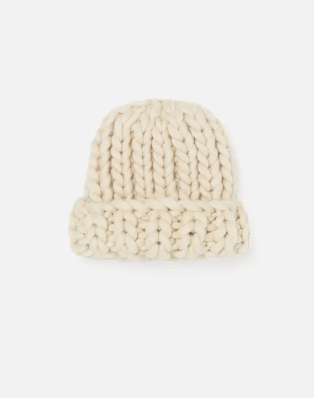 Hand Knit Watch Cap - Ivory made by Re/Done