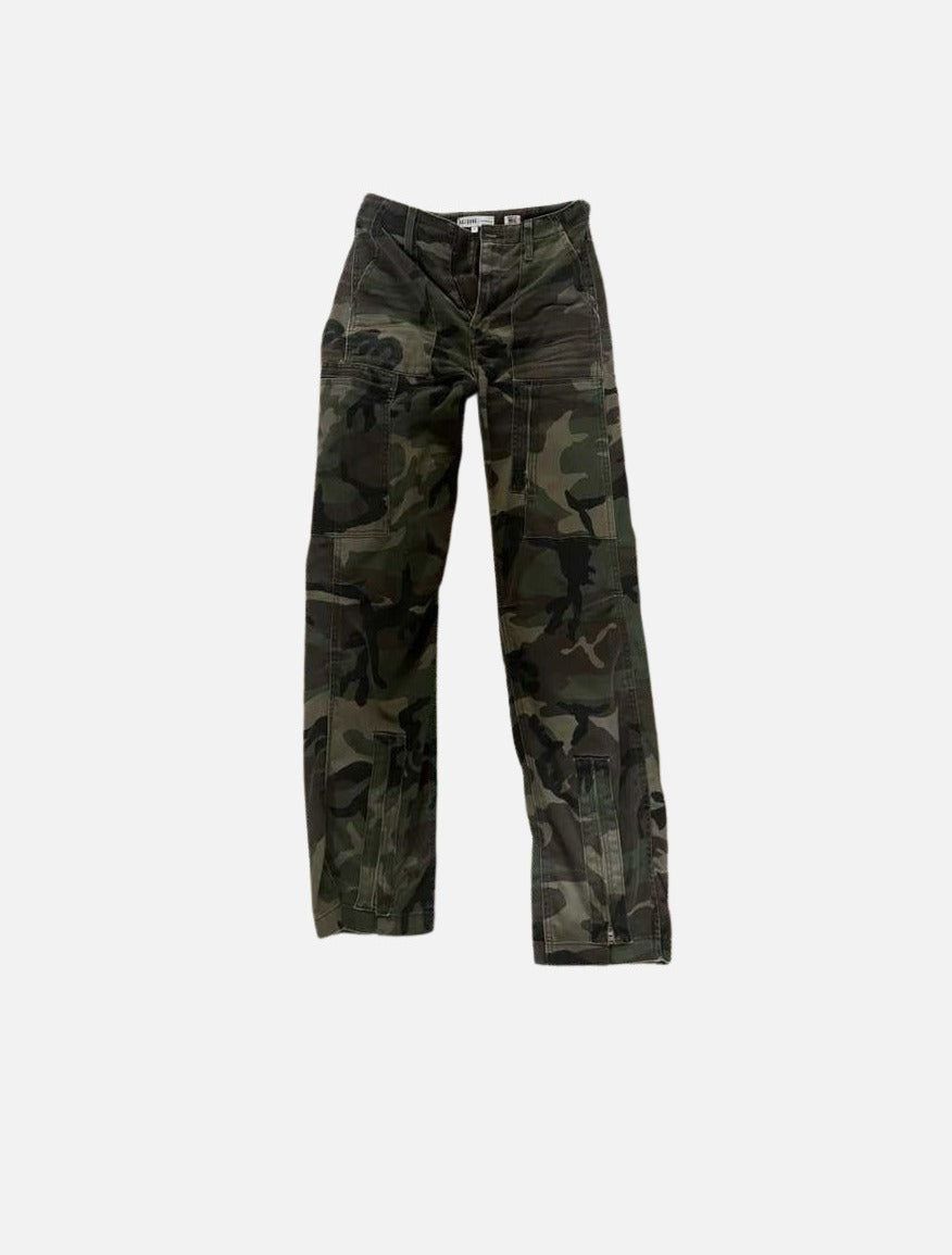 High Rise Camo Cargo sold by Re/Done