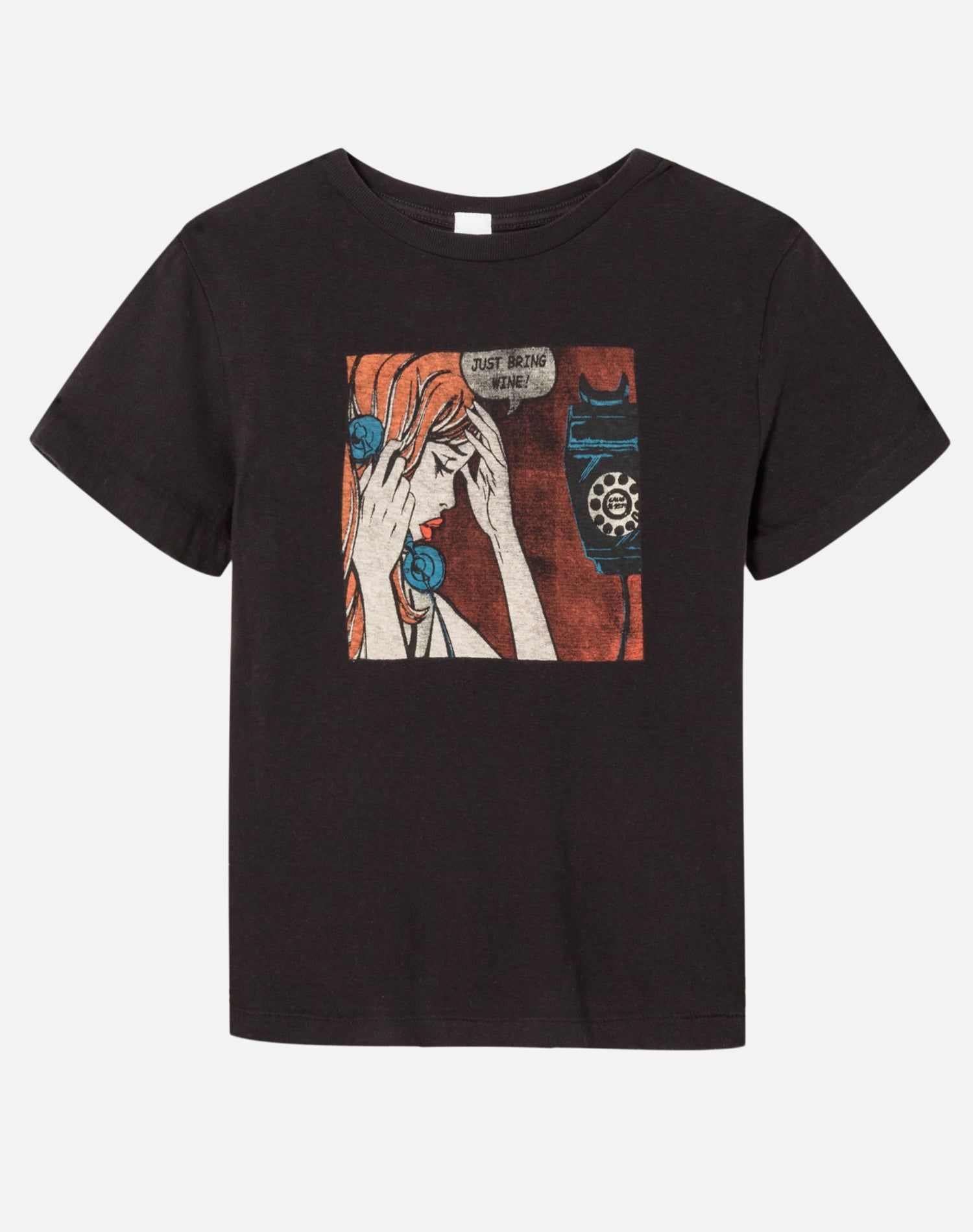 Classic "Just Send Wine" Tee - Washed Black sold by Re/Done