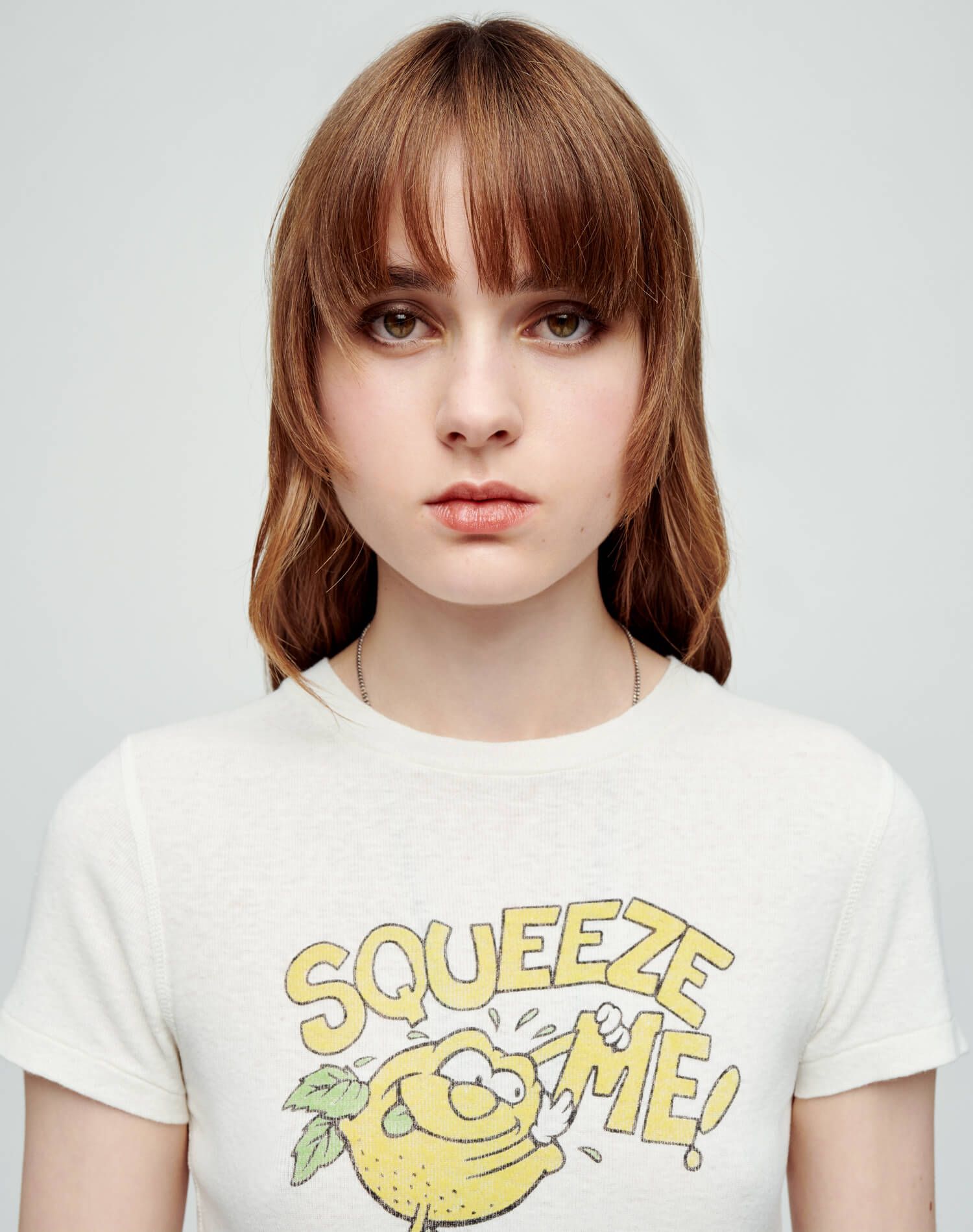 90s Baby Tee "Squeeze Me" - Vintage White sold by Re/Done product image thumbnail 3