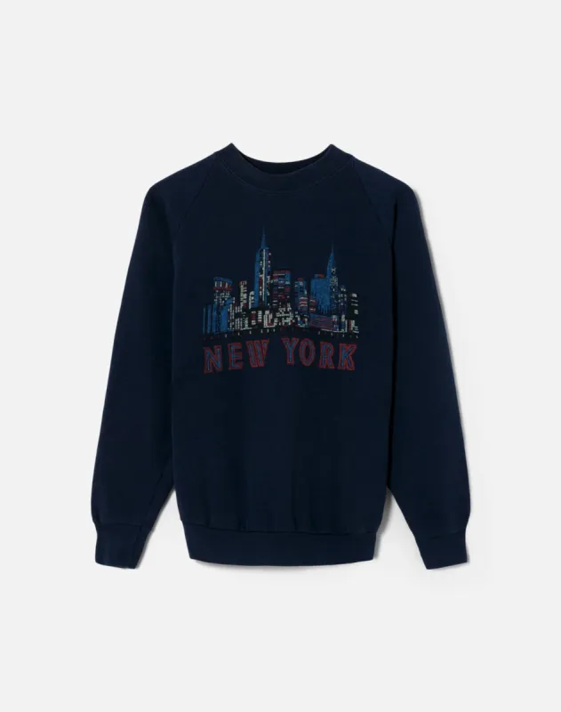 Upcycled "NY" Sweatshirt - Navy made by Re/Done