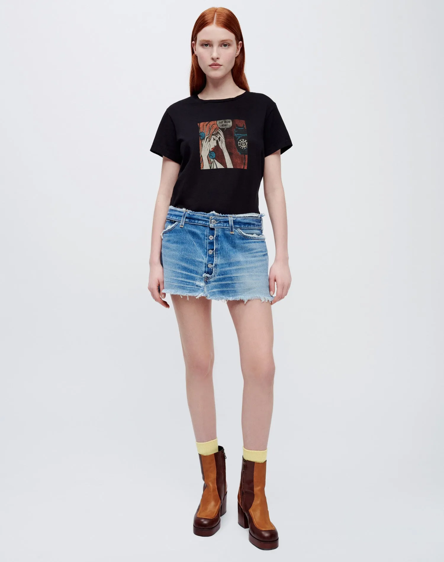 Classic Tee "Just Send Wine" - Washed Black sold by Re/Done product image thumbnail 2