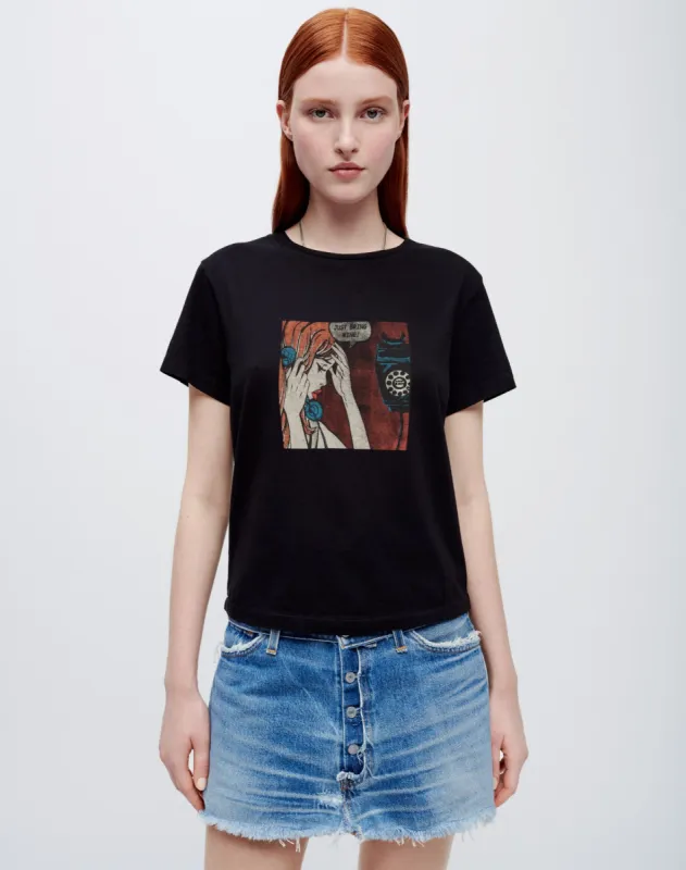 Classic Tee "Just Send Wine" - Washed Black sold by Re/Done