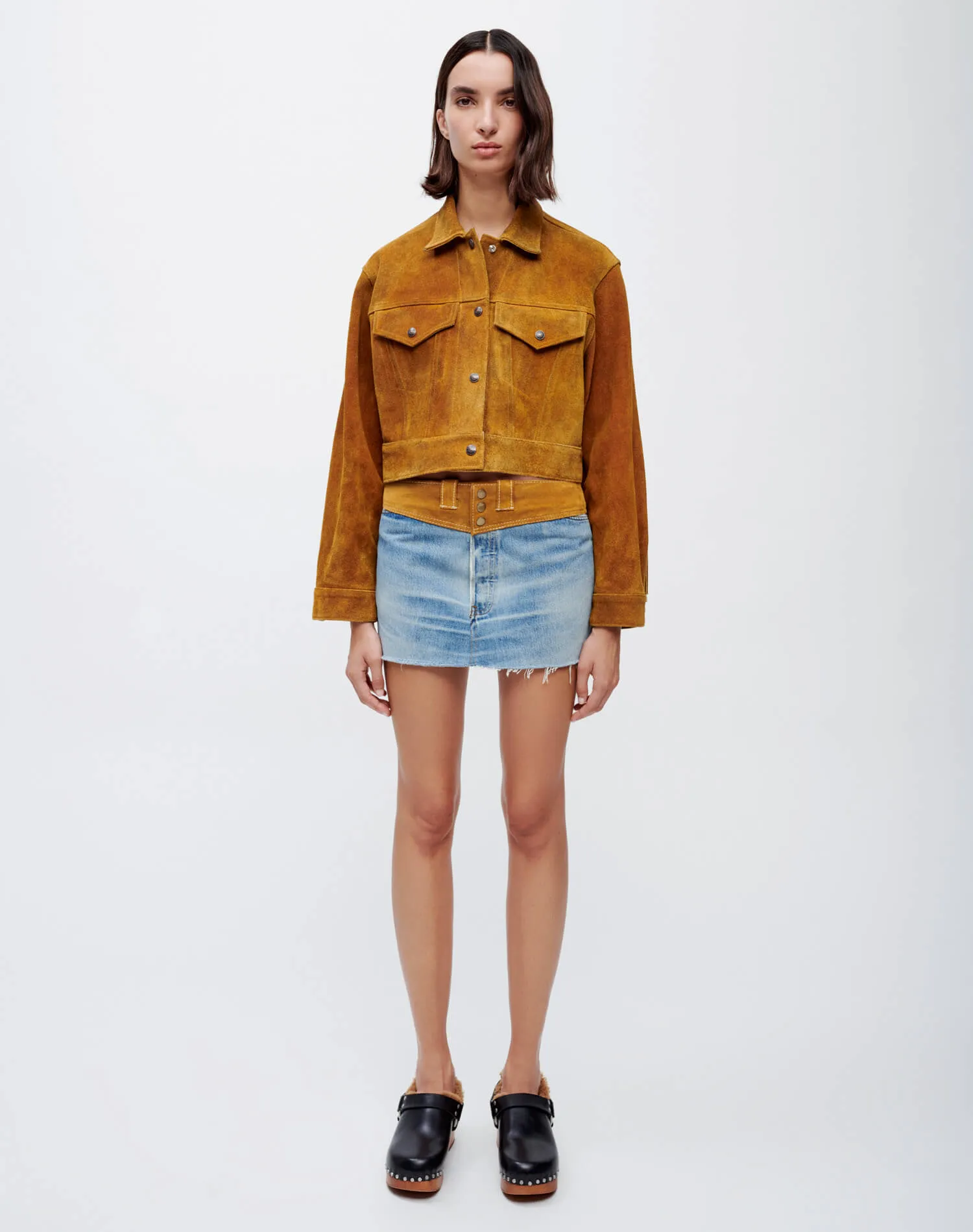Cropped Suede Fringe Jacket - Tan Suede sold by Re/Done product image thumbnail 2
