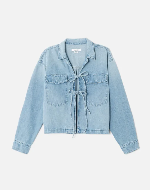 Chambray Tie Front Shirt - Faded Artisan made by Re/Done