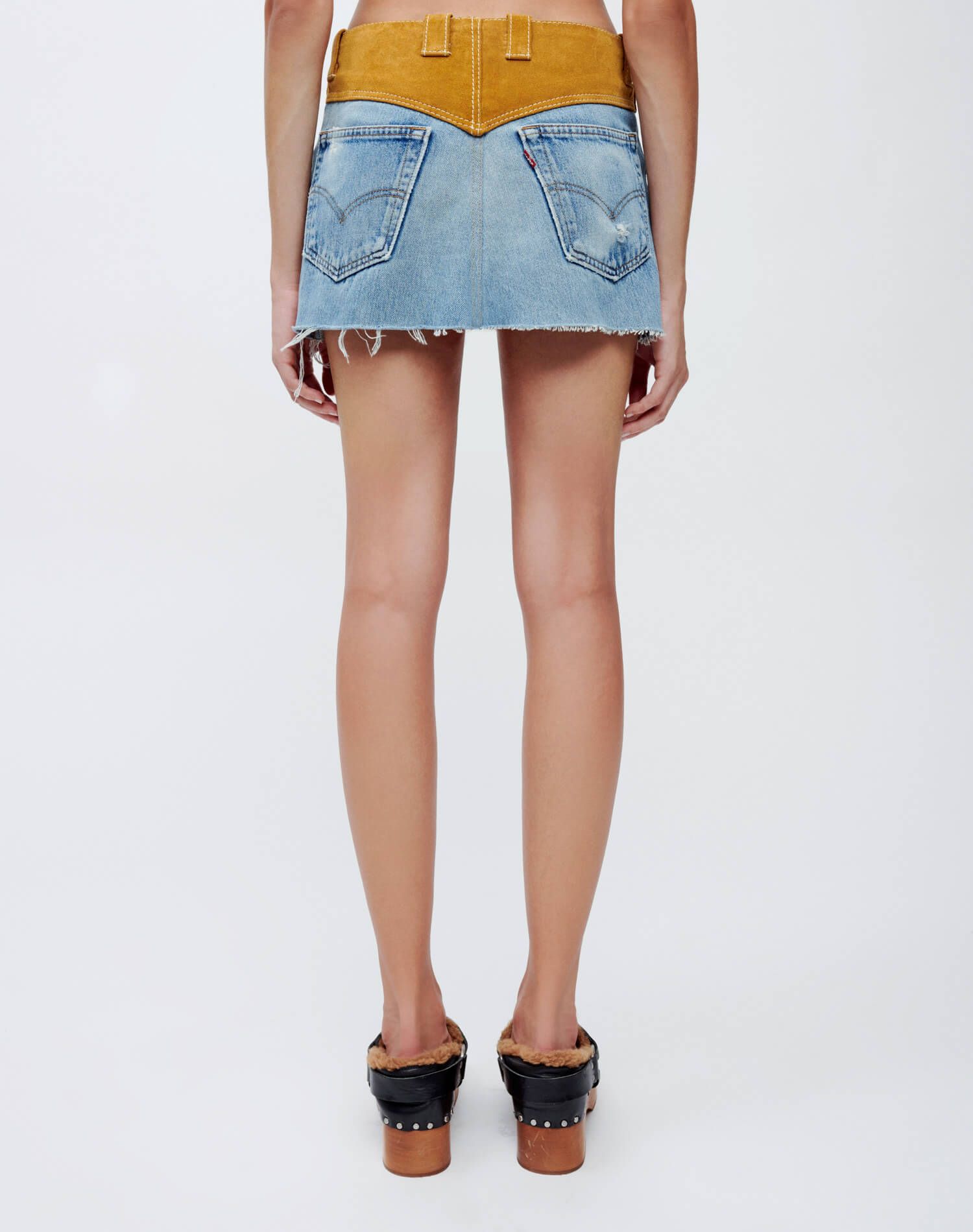 Levi's Suede Yoke Mini Skirt - Indigo With Suede sold by Re/Done product image thumbnail 7