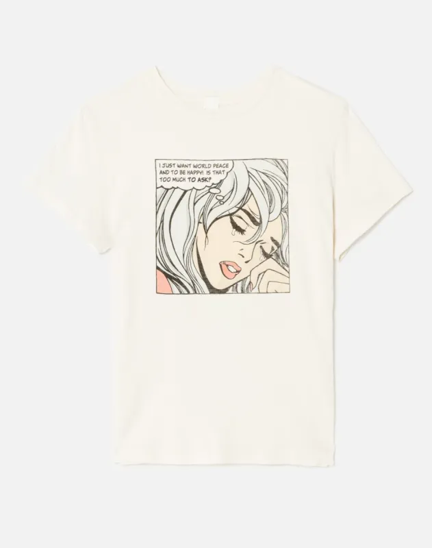 Classic "World Peace" Tee -  Vintage White sold by Re/Done