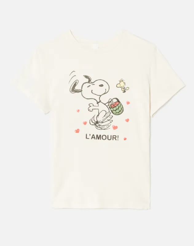 Classic "L'amour Snoopy" Tee - Vintage White sold by Re/Done