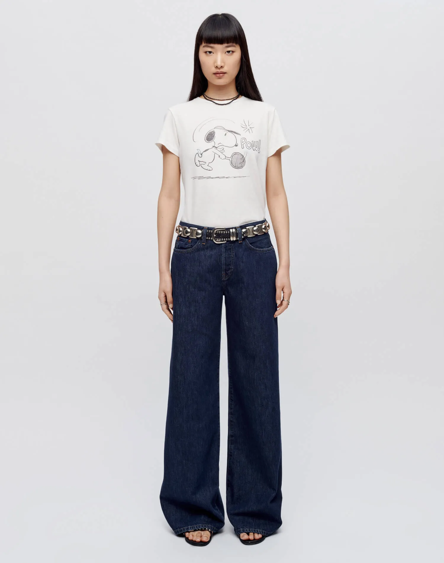 Classic "Snoopy Tennis" Tee - Vintage White sold by Re/Done product image thumbnail 2