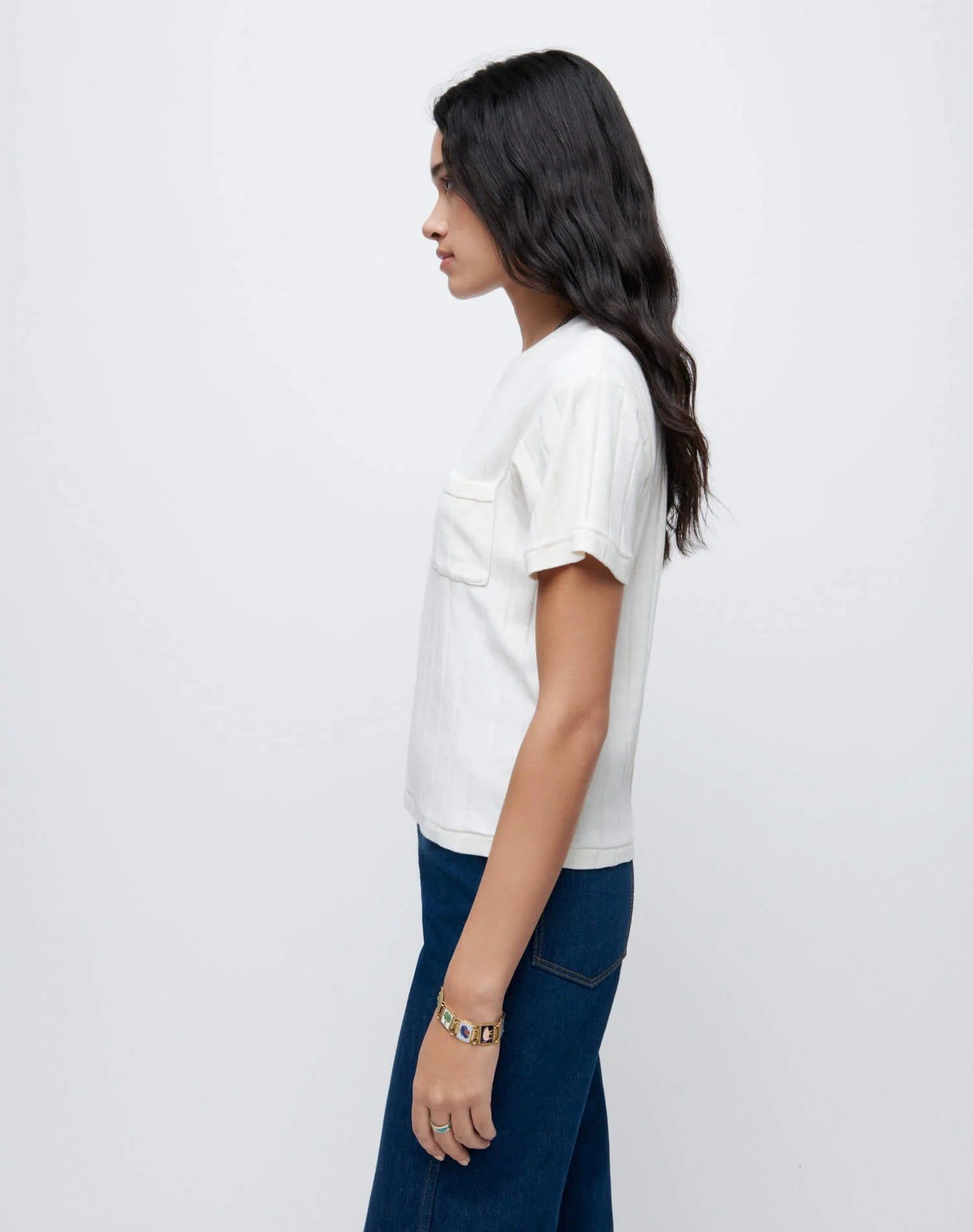 90s Variegated Rib Tee - Vintage White sold by Re/Done product image thumbnail 4