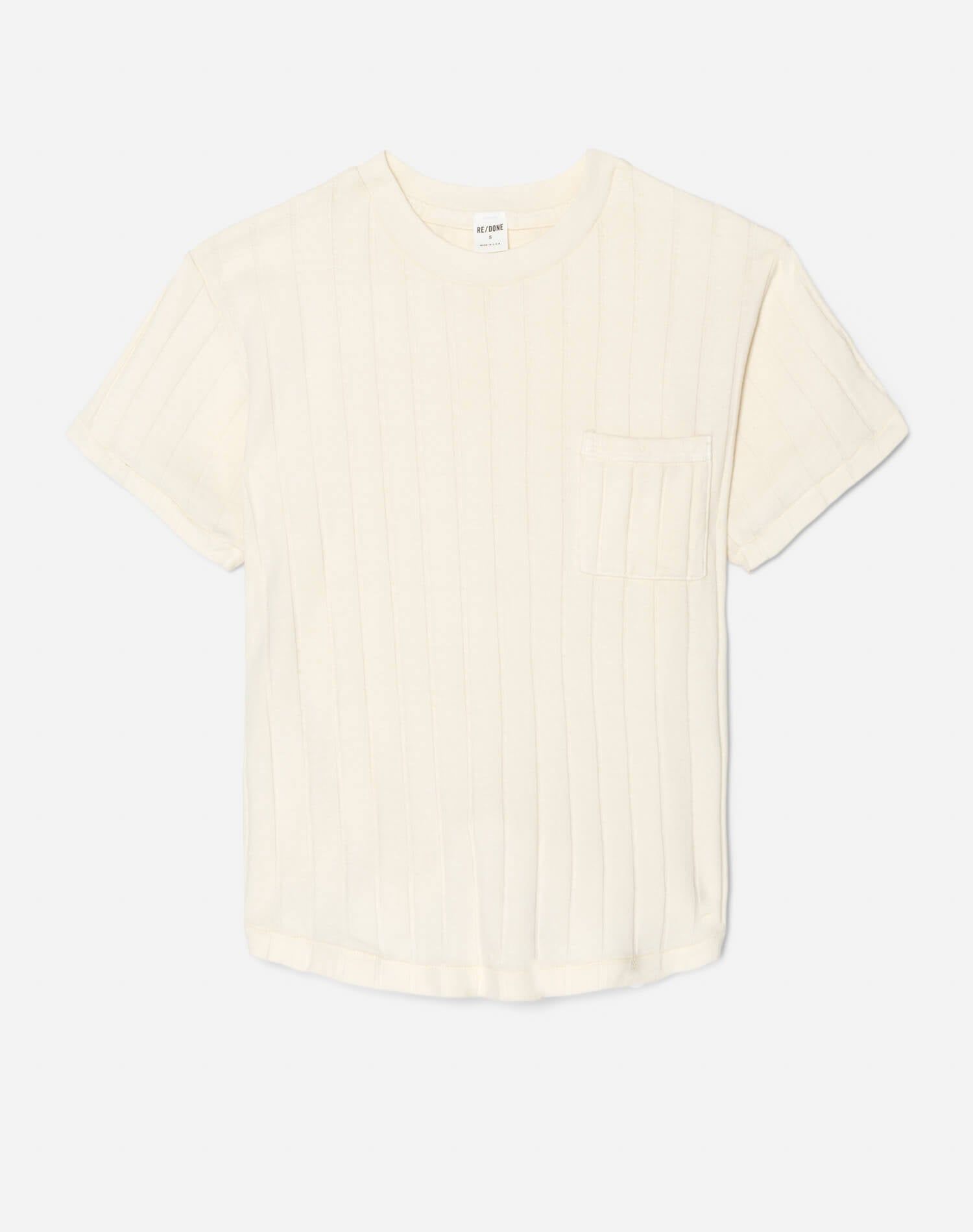 90s Variegated Rib Tee - Vintage White sold by Re/Done