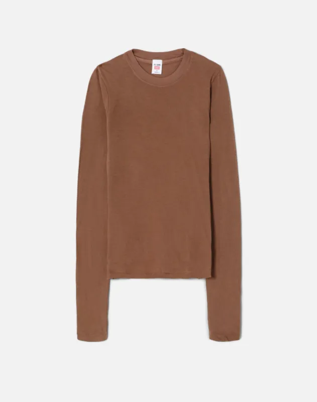 Hanes Sheer Long Sleeve Tee - Espresso sold by Re/Done