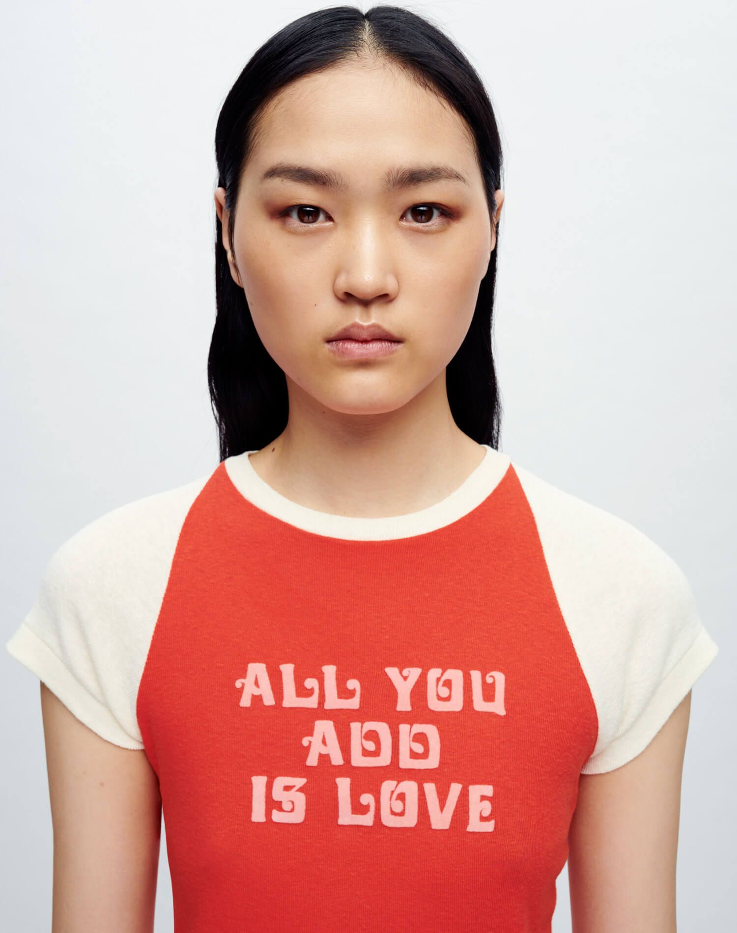 Raglan Baby Tee - Scarlett with Vintage Ivory sold by Re/Done product image thumbnail 4