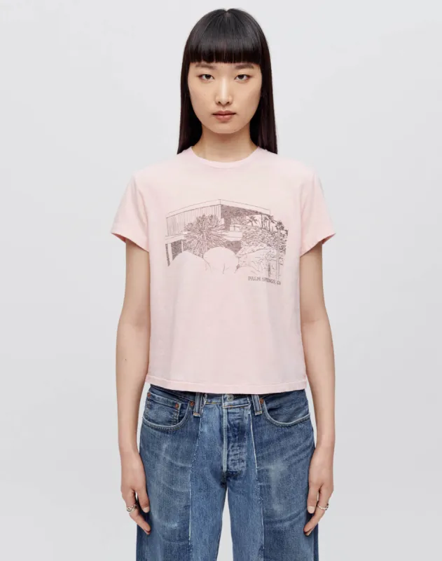 50s Boxy "Kaufmann House" Tee - Peony sold by Re/Done