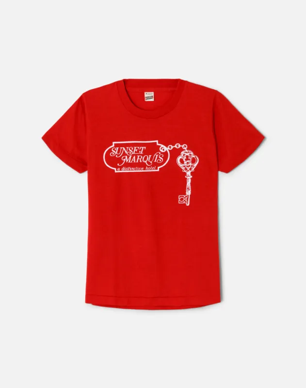 80s Sunset Marquis hotel Tee sold by Re/Done