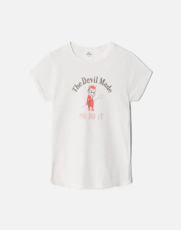 Classic "Devil Made Me Do It" Tee -  Vintage White sold by Re/Done