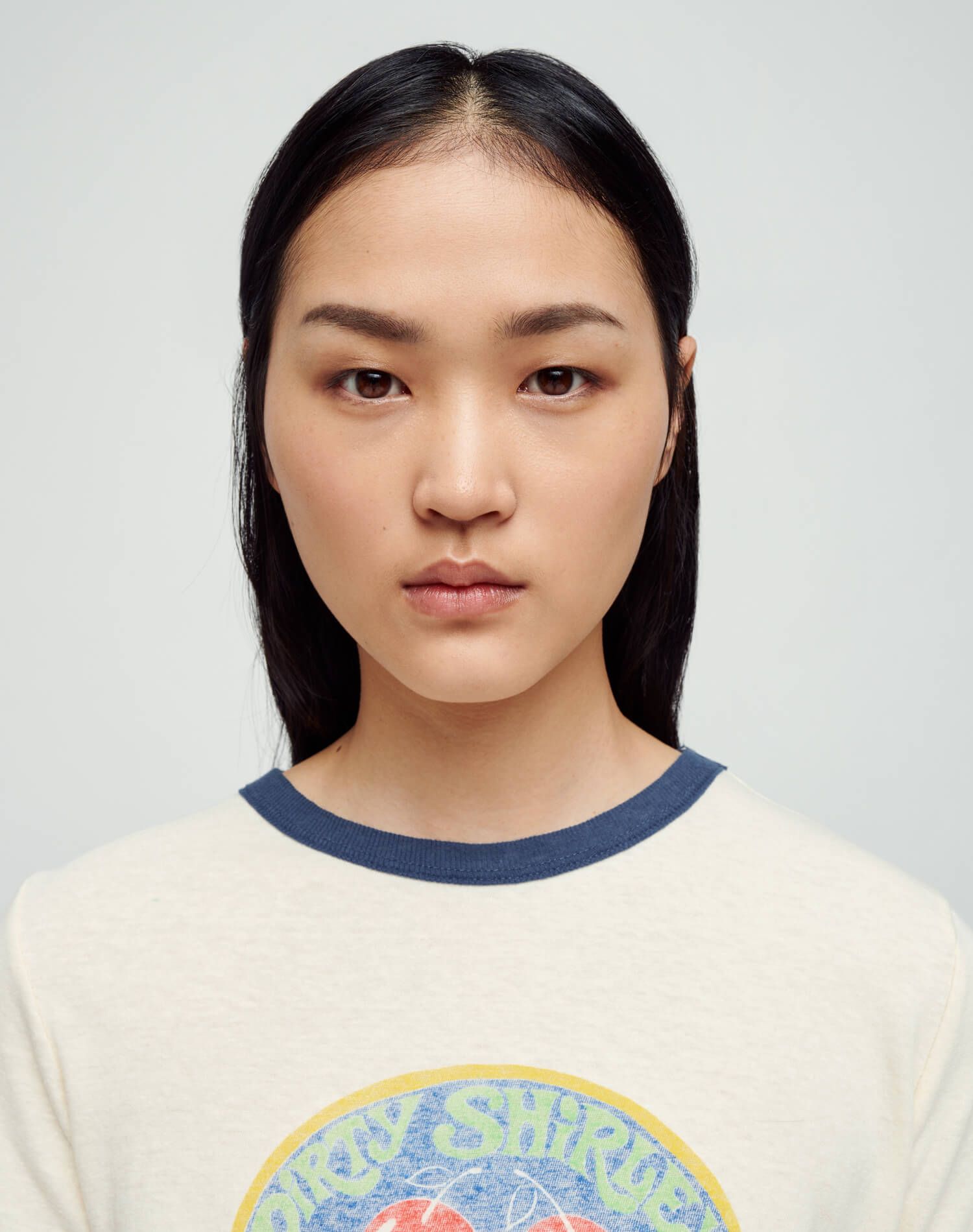 Ringer "Dirty Shirley" Tee - Vintage Ivory with Midnight sold by Re/Done product image thumbnail 3