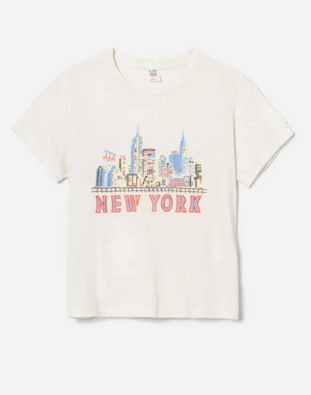 Classic "NY Skyline" Tee -  Vintage White made by Re/Done