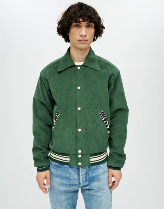 Varsity Jacket - Pine Green Zebra sold by Re/Done