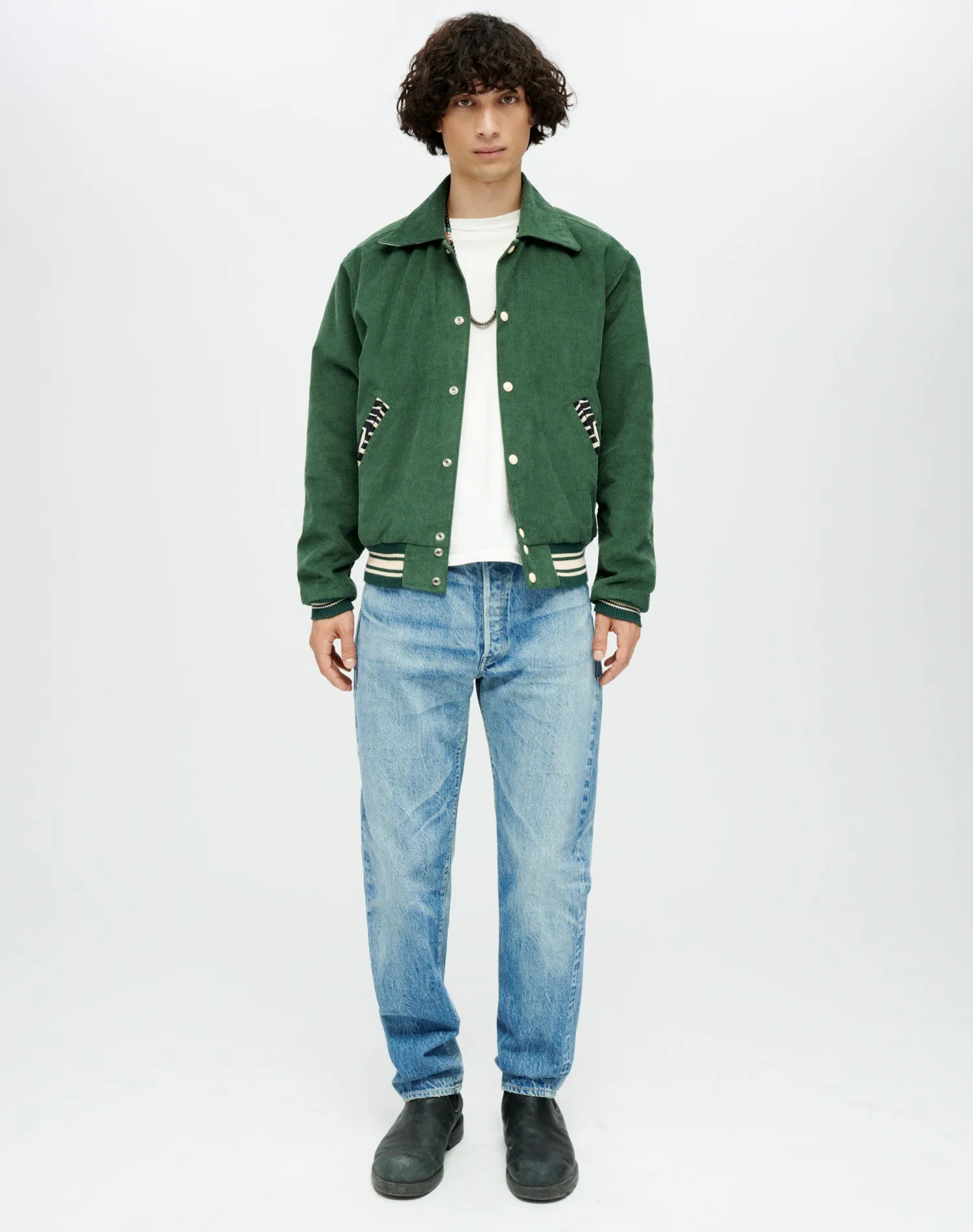 Varsity Jacket - Pine Green Zebra sold by Re/Done product image thumbnail 2