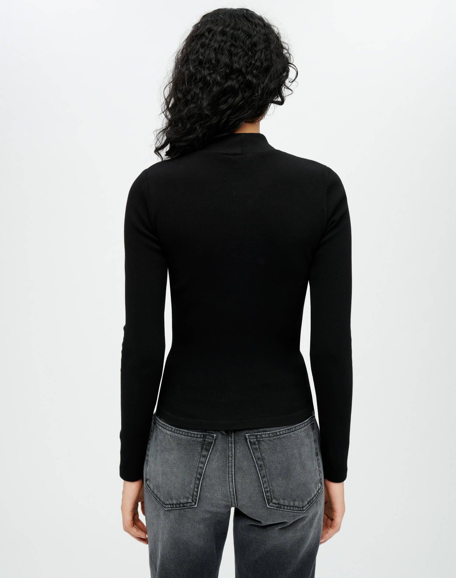 Keyhole Mock Neck Top - Black sold by Re/Done product image thumbnail 3