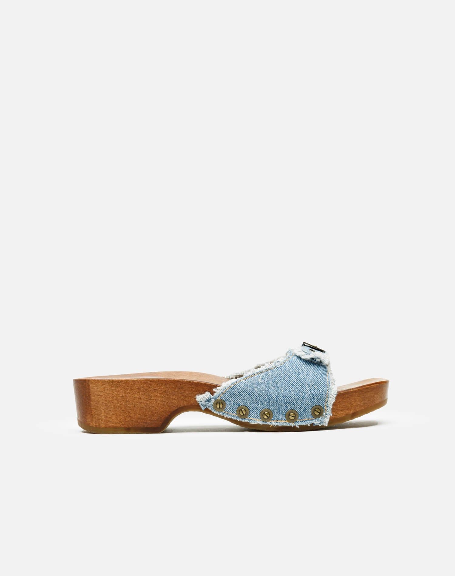 Dr. Scholl's Clog Sandal - Washed Denim sold by Re/Done