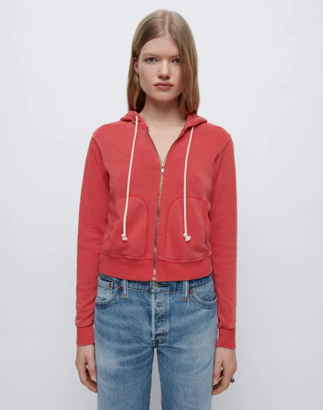 90s Zip Up Hoodie - Heathered Red sold by Re/Done