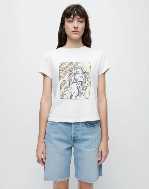 Classic "Be the Sunshine" Tee - Vintage White sold by Re/Done