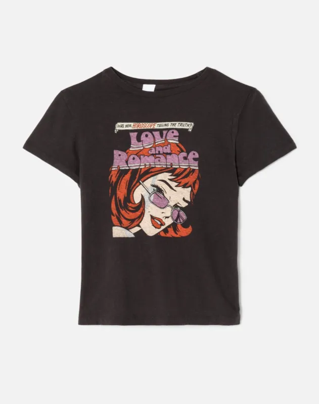 Classic "Romance" Tee - Washed Black sold by Re/Done