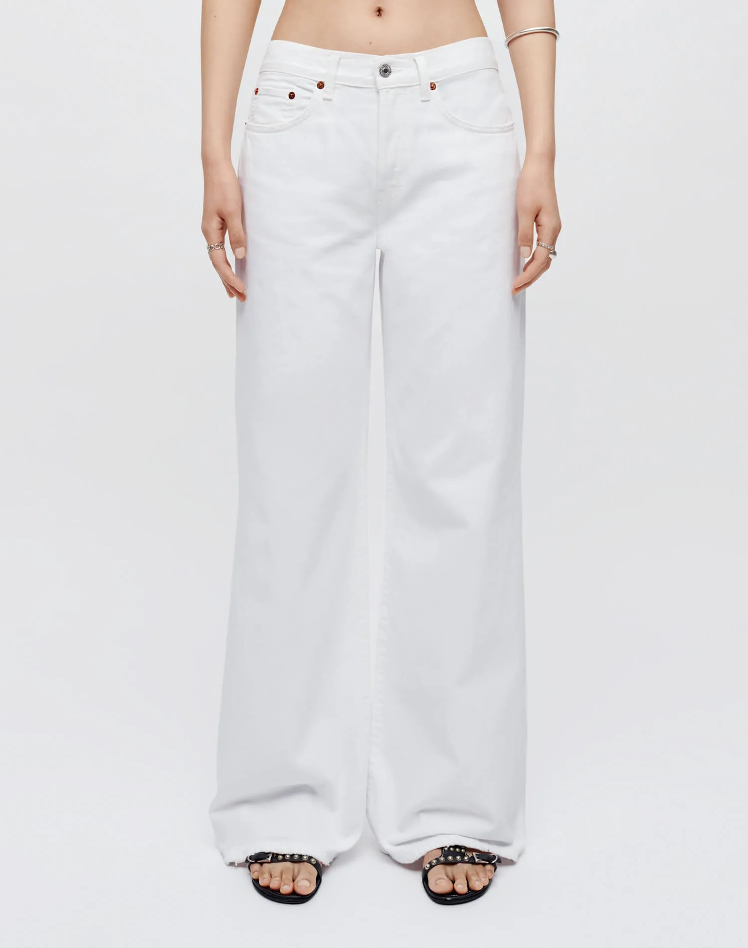 Mid Rise Palazzo - White sold by Re/Done