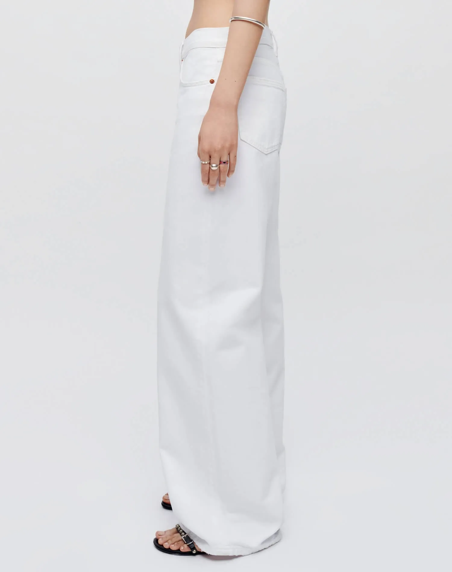 Mid Rise Palazzo - White sold by Re/Done product image thumbnail 3