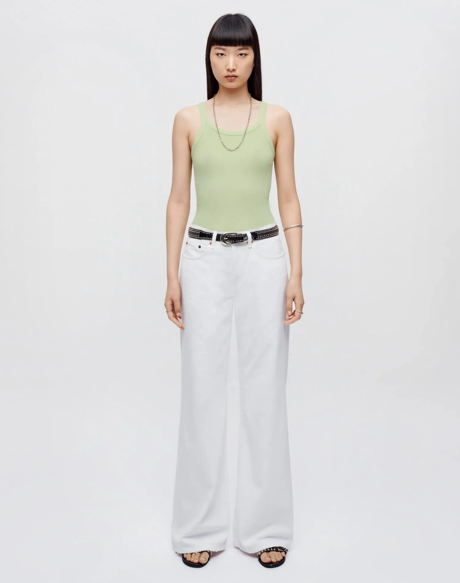 Mid Rise Palazzo - White sold by Re/Done product image thumbnail 2