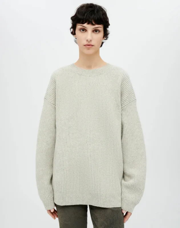 Plaited Crewneck Pullover - Oatmeal Grey Heather sold by Re/Done