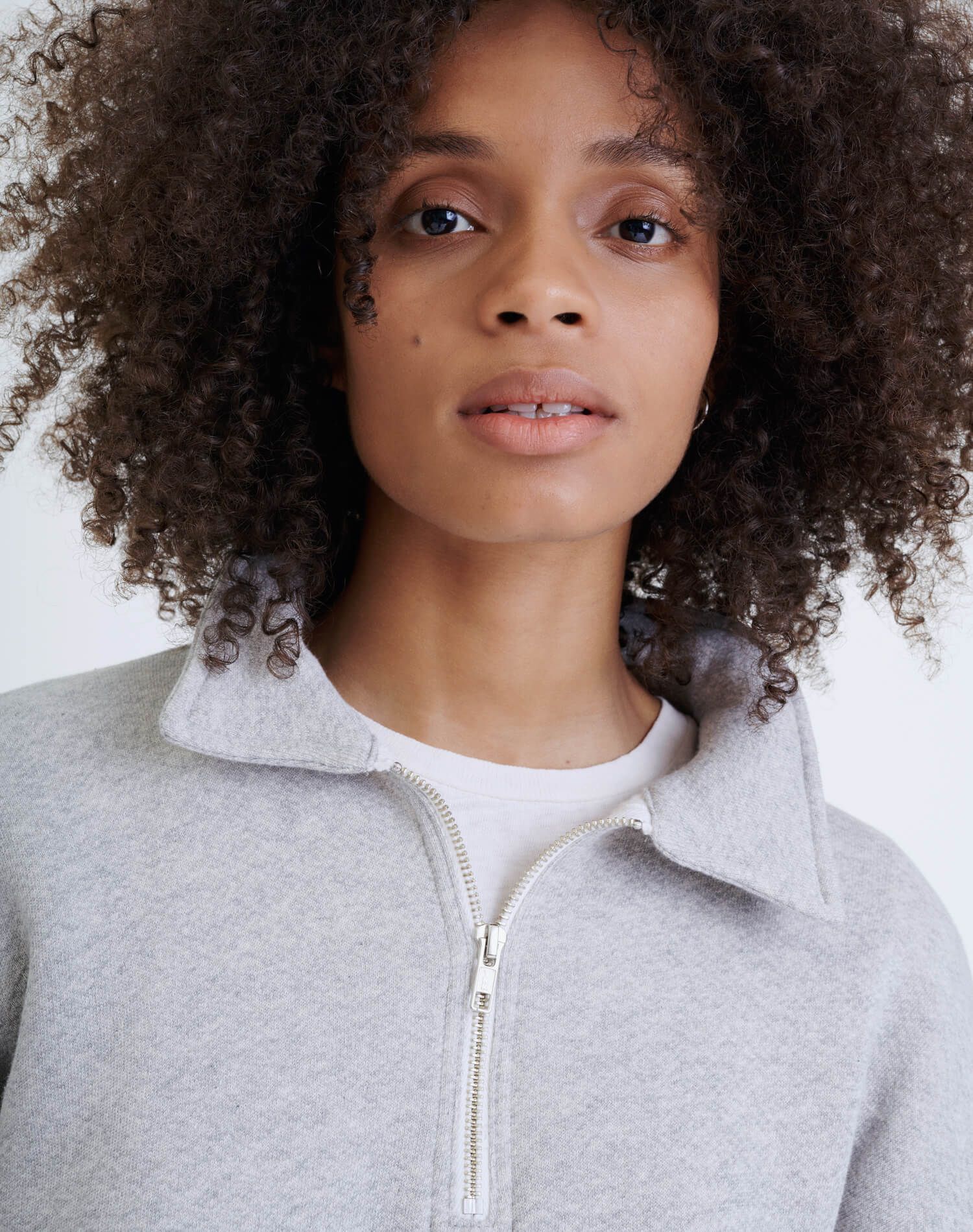 70s Half Zip Sweatshirt - Heather Grey sold by Re/Done product image thumbnail 5