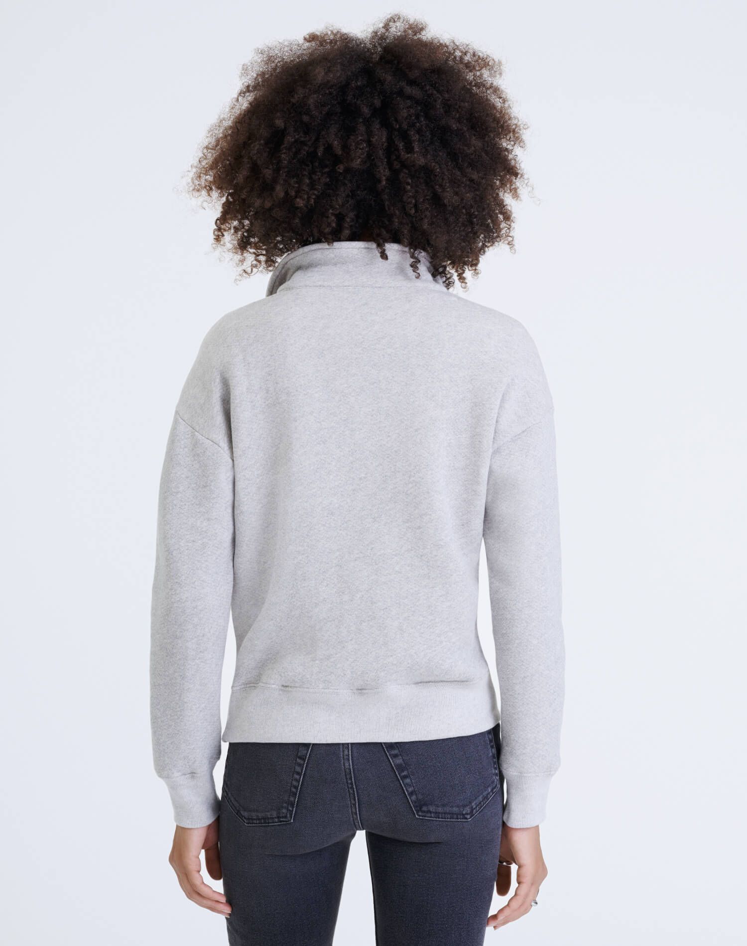 70s Half Zip Sweatshirt - Heather Grey sold by Re/Done product image thumbnail 4