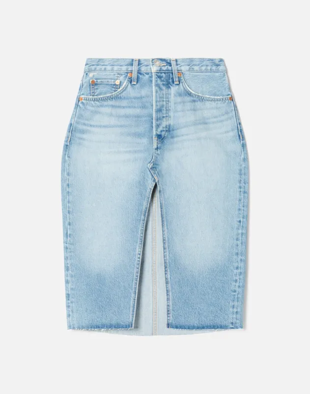 Midi Denim Skirt - Opal Indigo sold by Re/Done