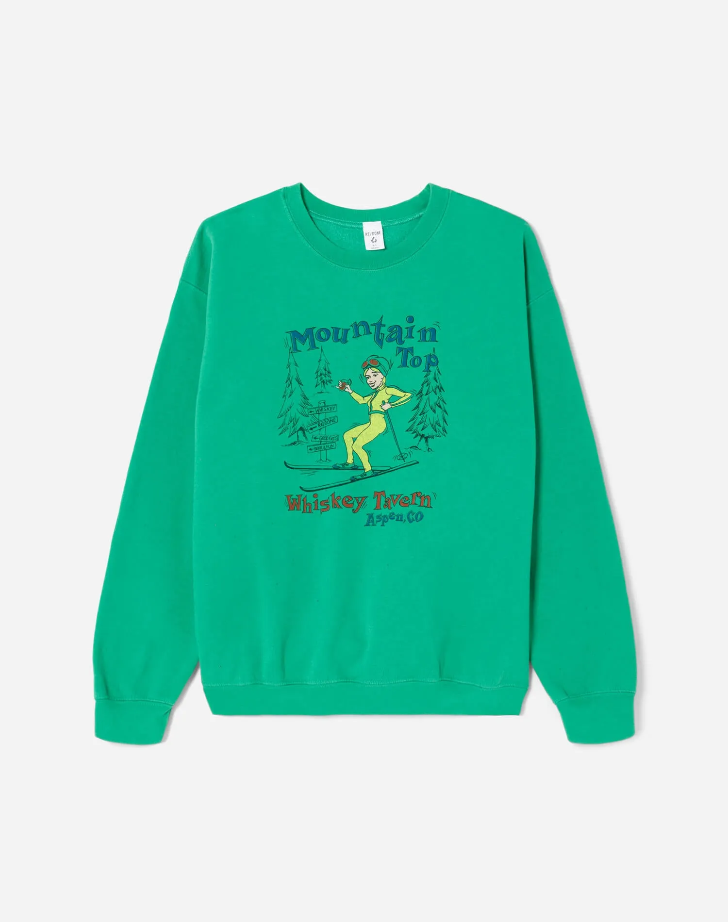 Upcycled "Aspen" Sweatshirt - Green sold by Re/Done