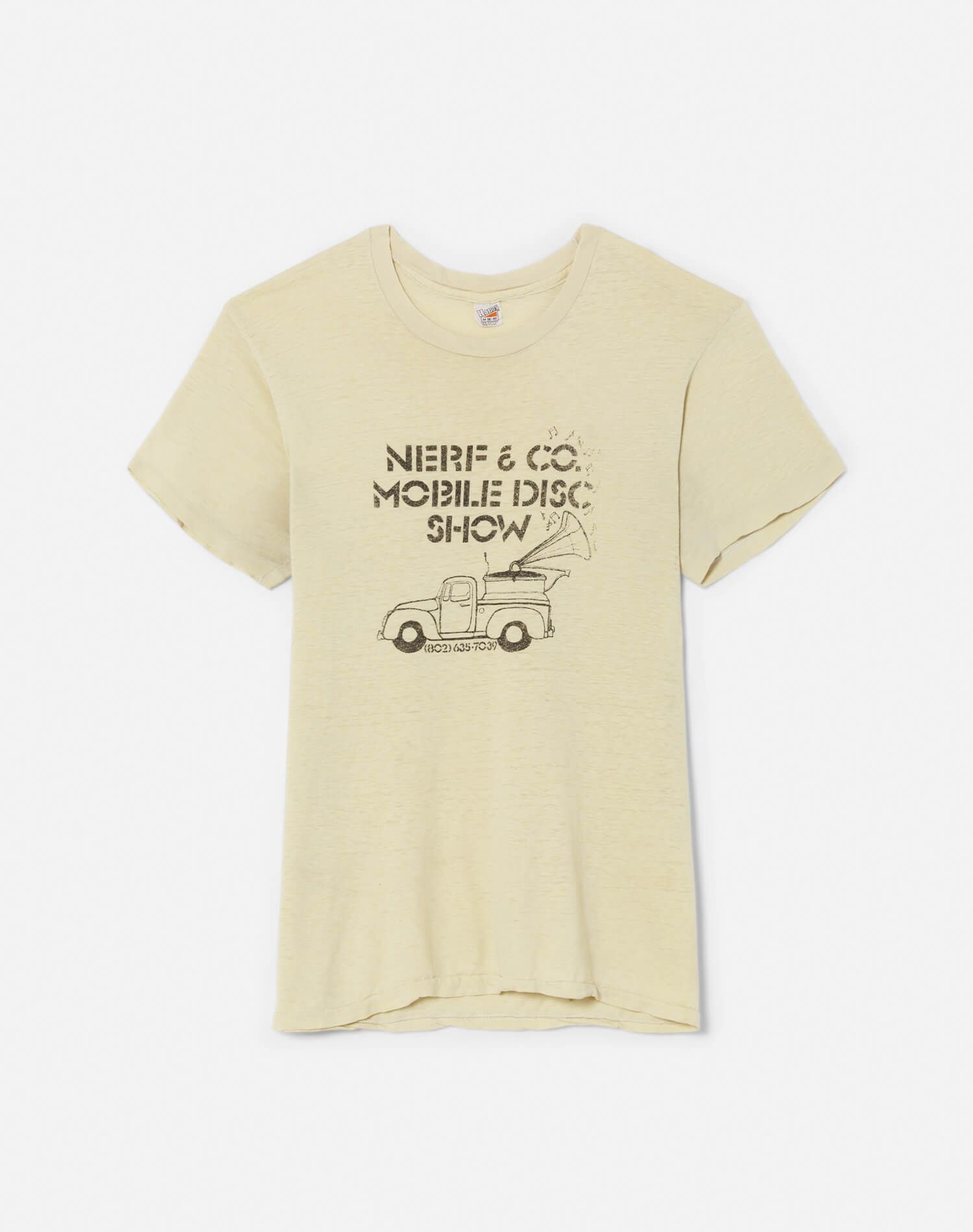 70s Hanes Nerf & Co Mobile Disc Show Tee sold by Re/Done