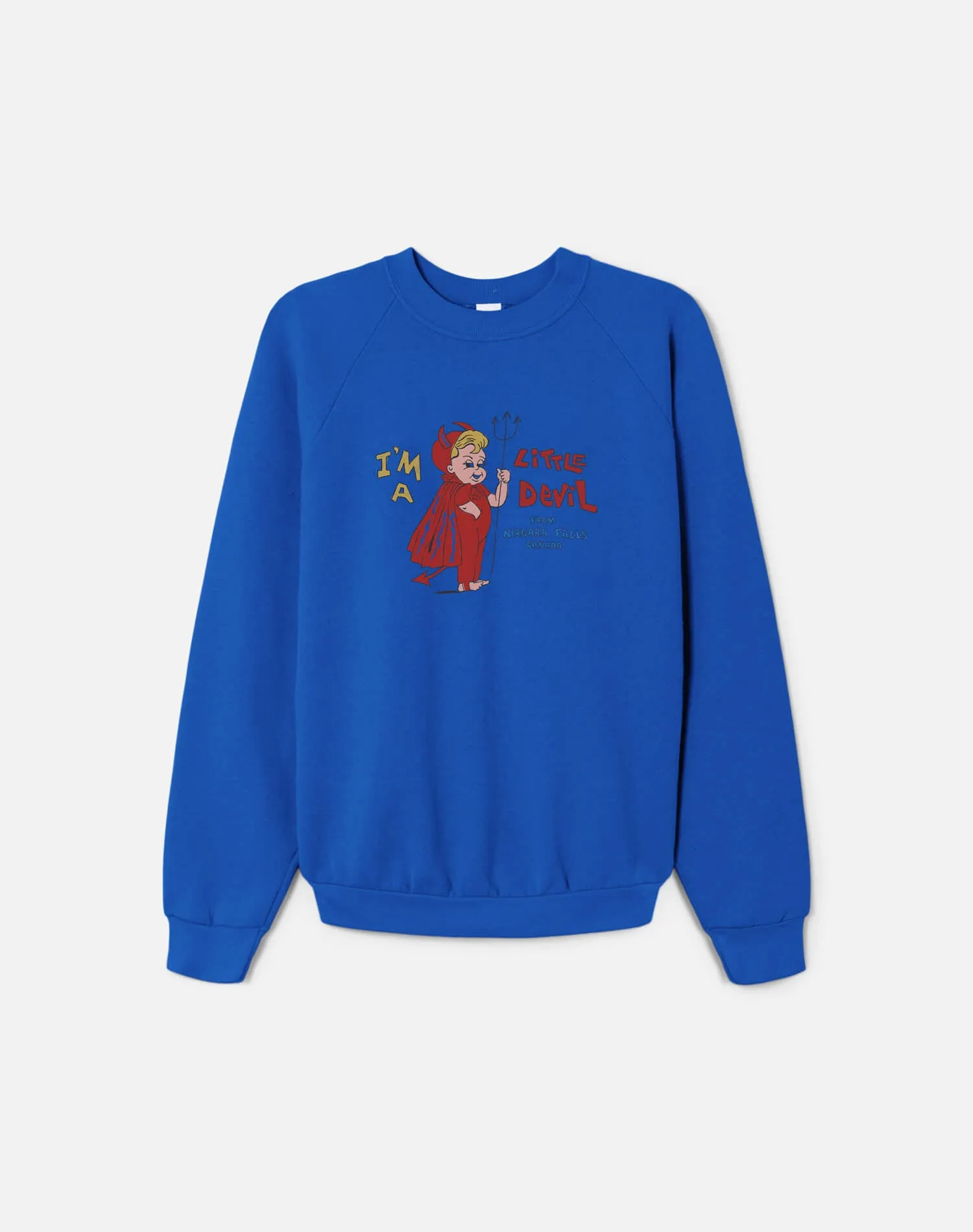 Upcycled "Little Devil" Sweatshirt in Blue - 11229789 sold by Re/Done