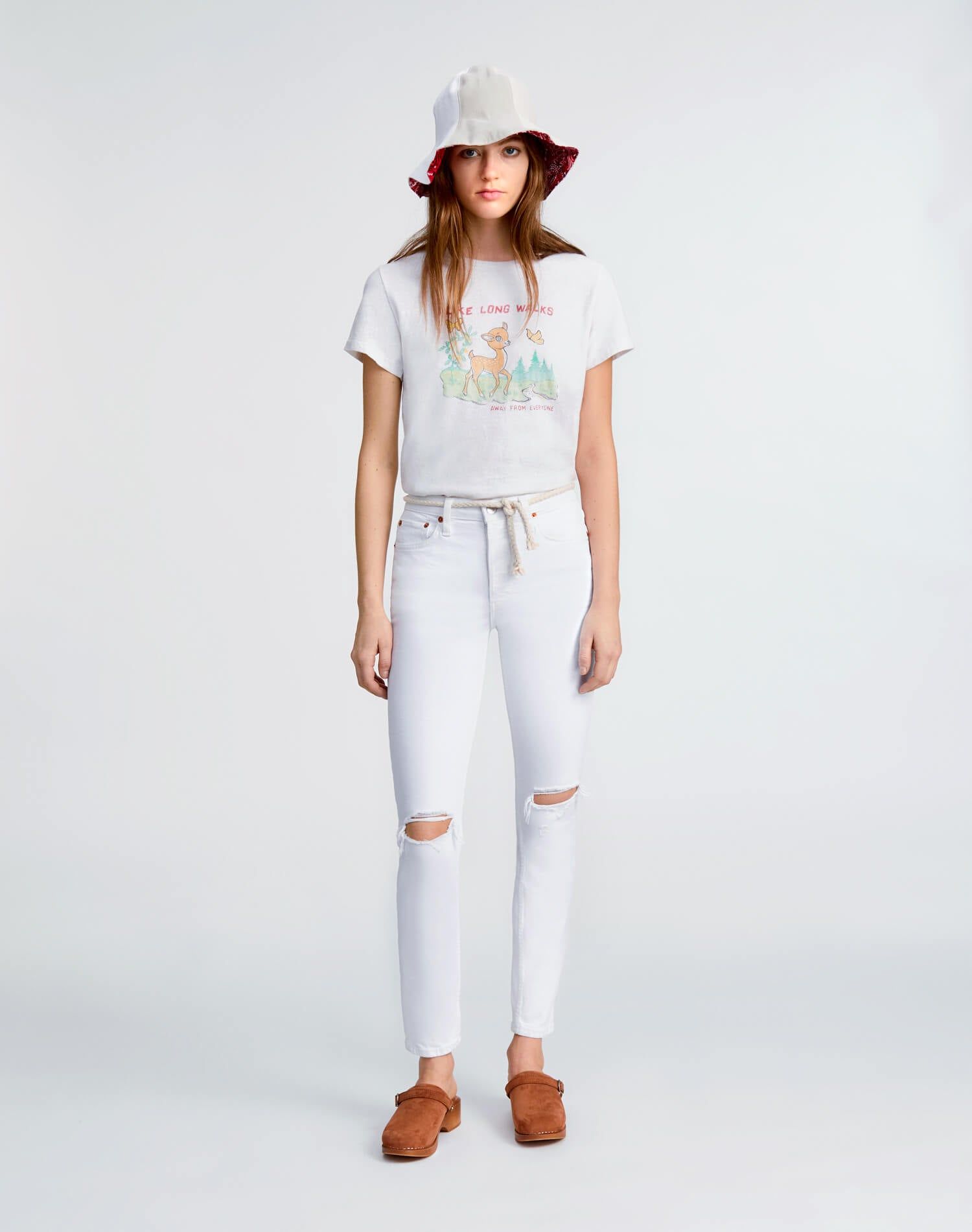 Classic "Long Walks" Tee - Vintage White sold by Re/Done product image thumbnail 4