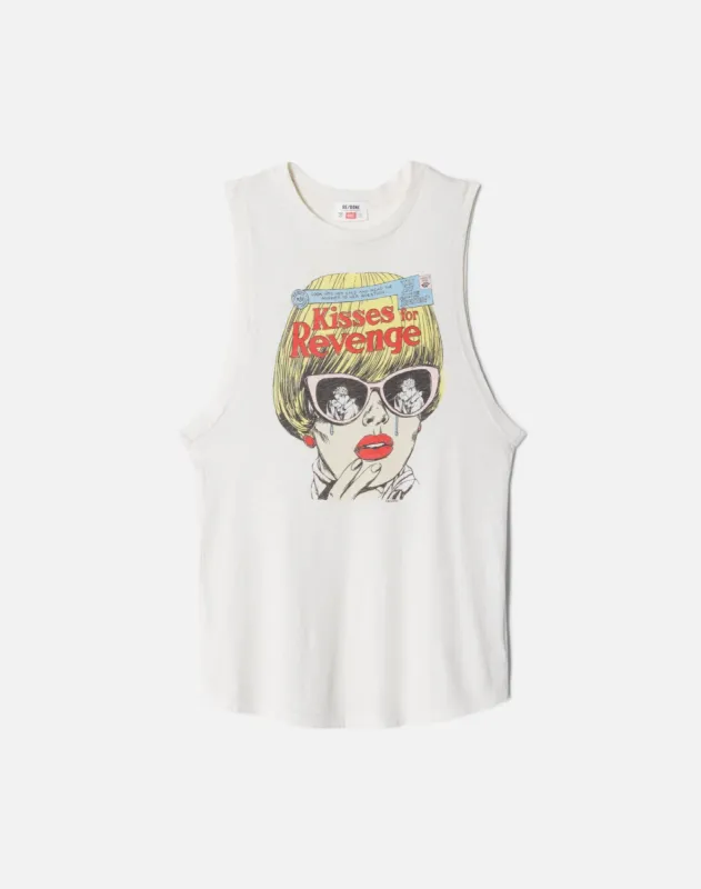 Muscle "Kisses For Revenge" Tank -  Vintage White made by Re/Done