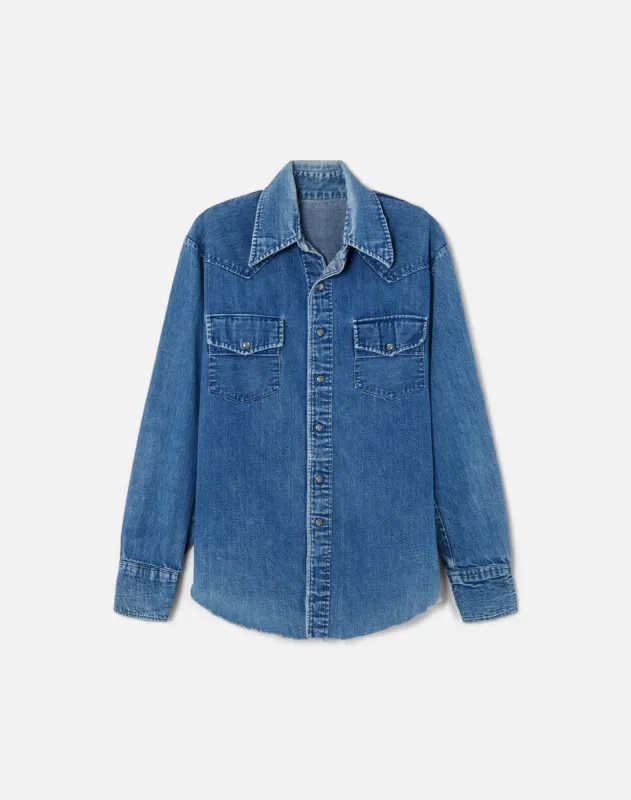80s Denim Snap Front Shirt made by Re/Done