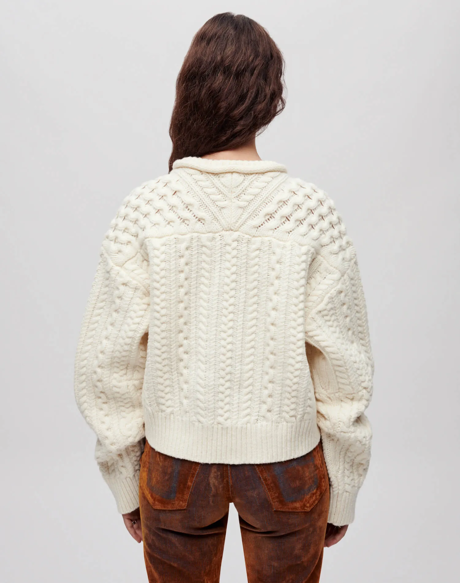 Crewneck Cable Knit Pullover - Ivory sold by Re/Done product image thumbnail 5