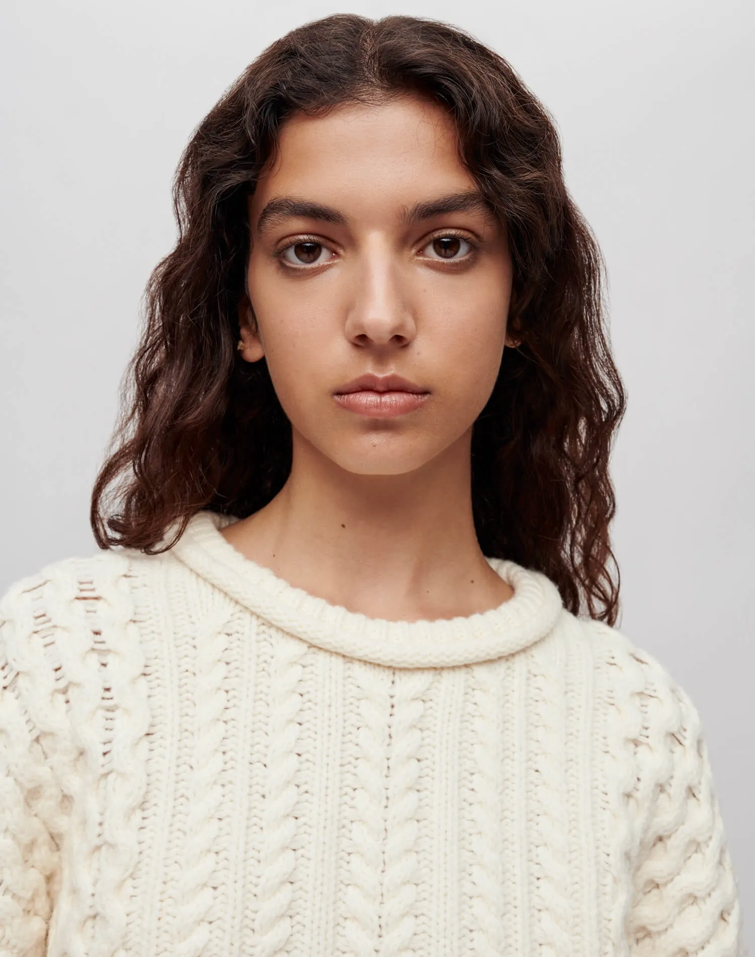 Crewneck Cable Knit Pullover - Ivory sold by Re/Done product image thumbnail 3