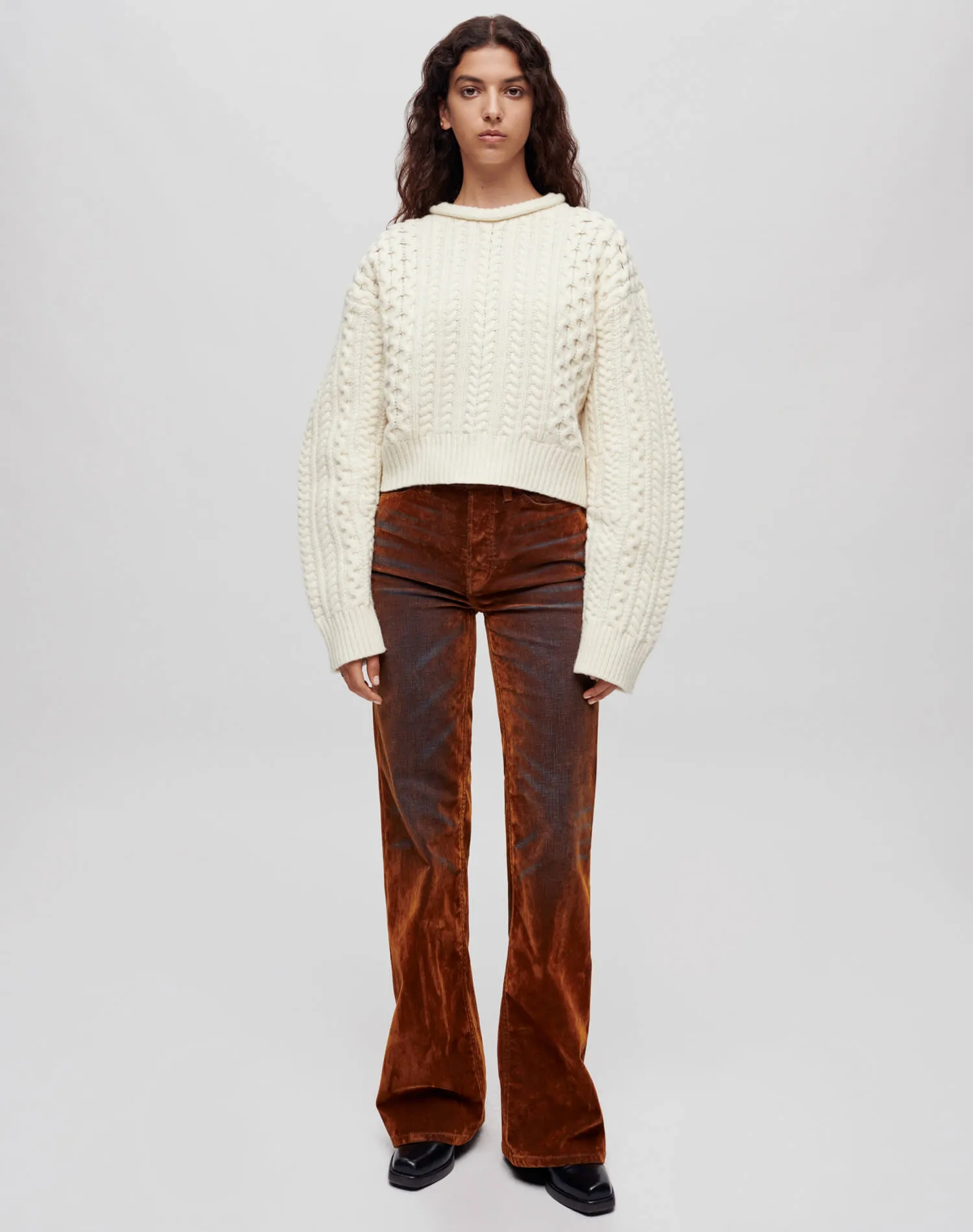 Crewneck Cable Knit Pullover - Ivory sold by Re/Done product image thumbnail 2